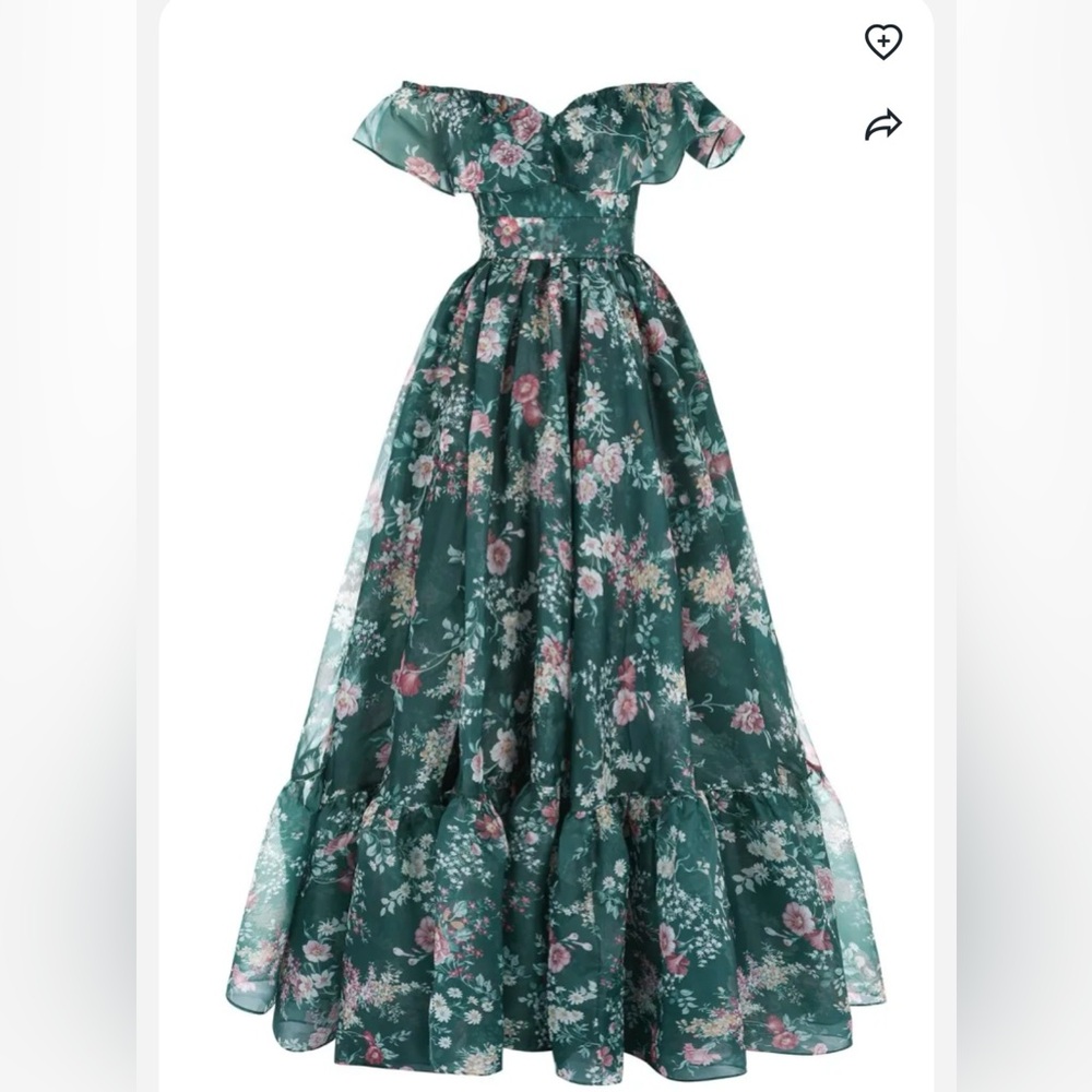 Selkie Green V-Neck Flutter Sleeve Maxi Dress
